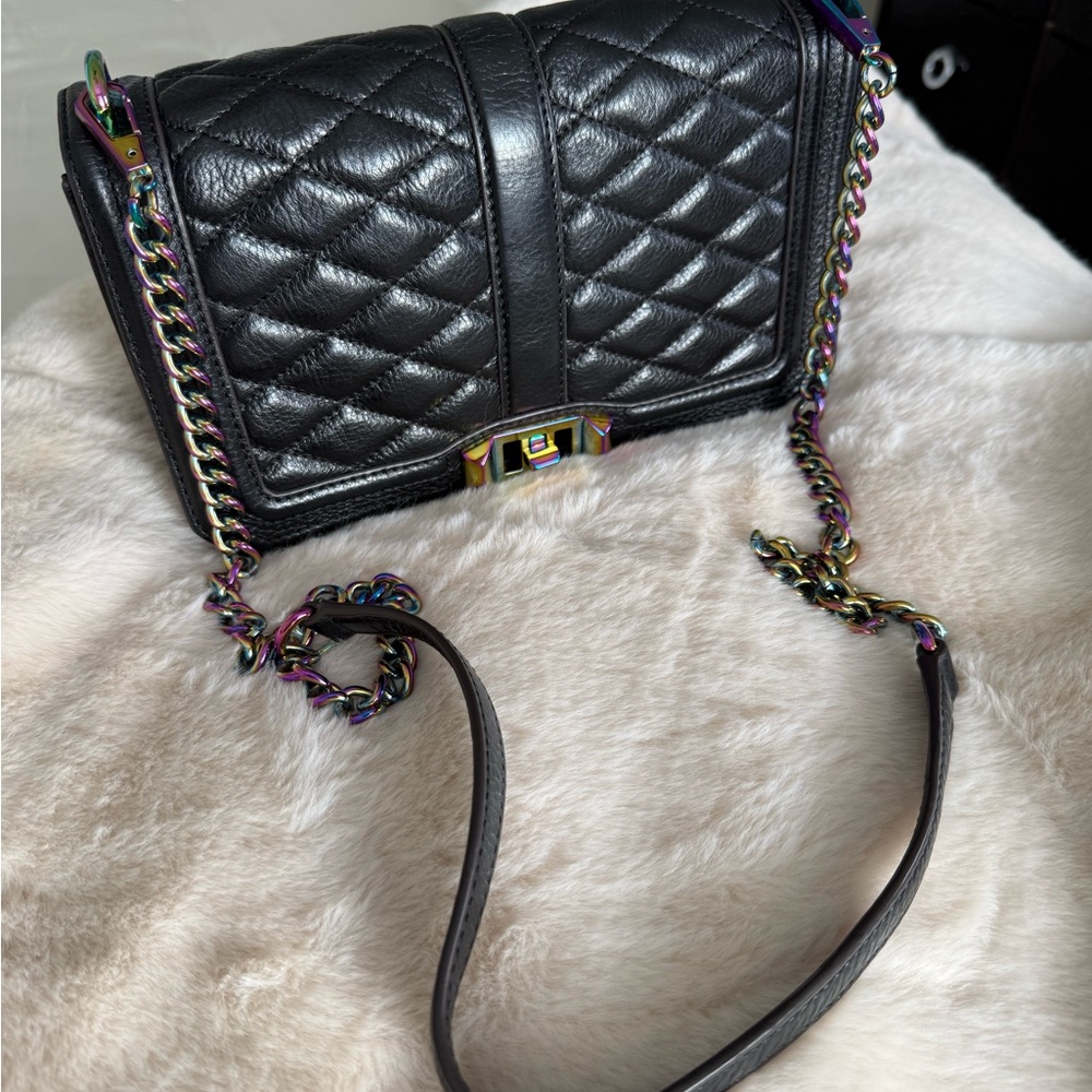 Rebecca Minkoff Quilted Black Leather Shoulder Bag